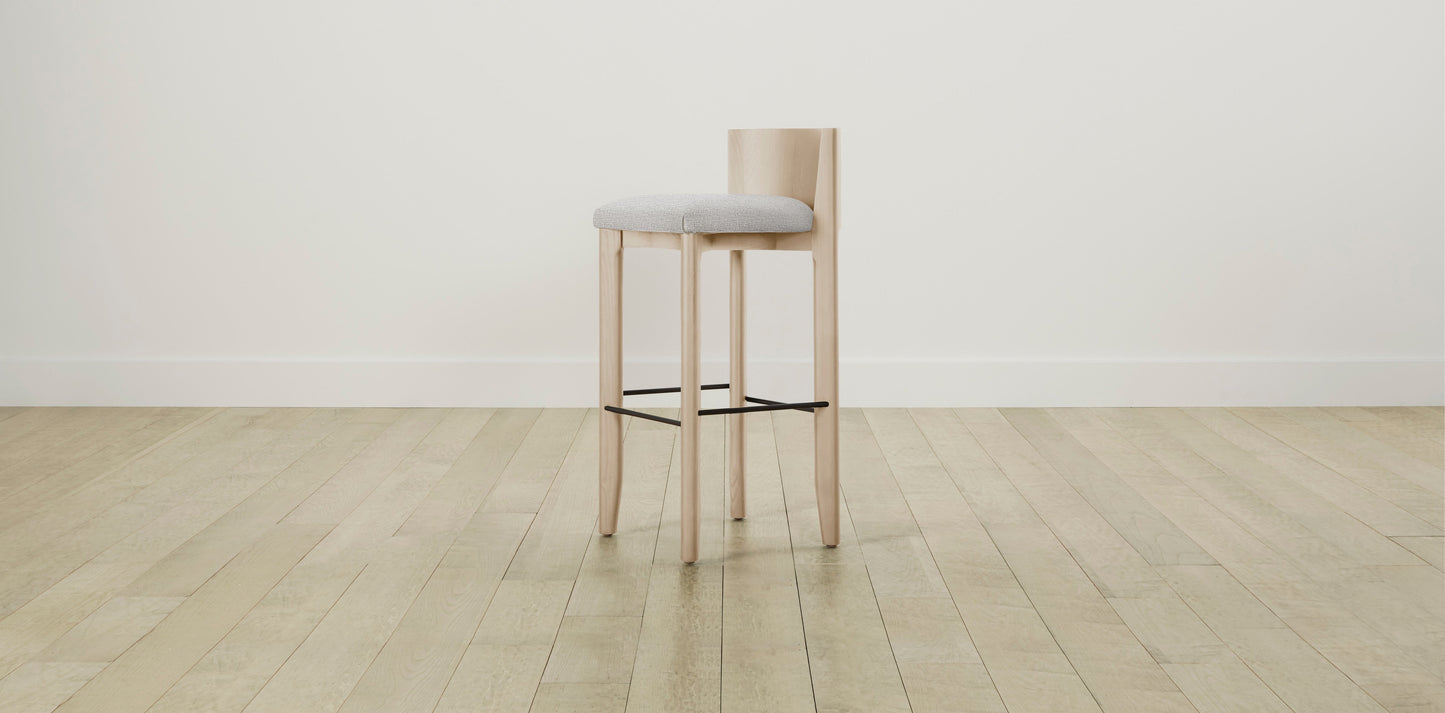 The Delancey with Brushed Nickel - Performance Woven Chenille Steel Bar and Counter Stool