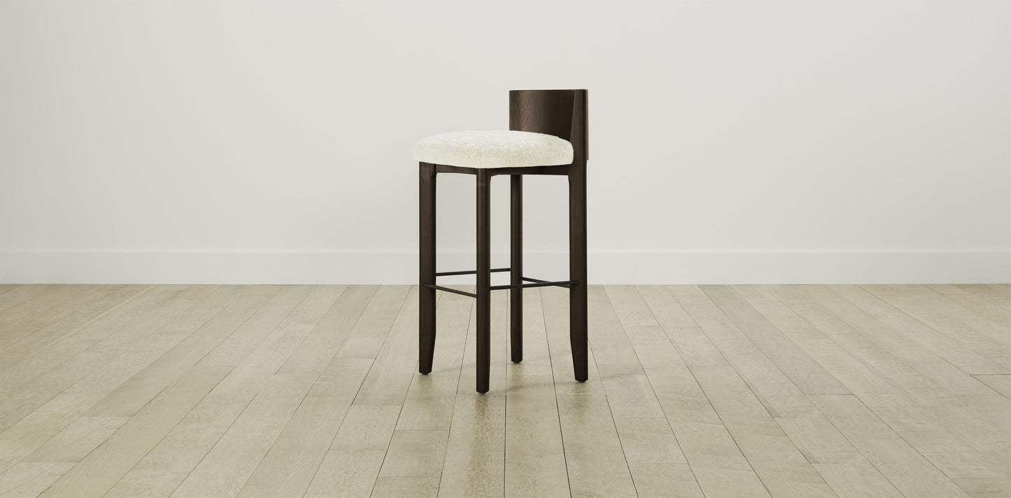 The Delancey with Onyx - Shearling Ivory Bar and Counter Stool