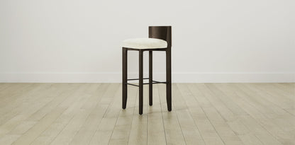 The Delancey with Brushed Nickel - Shearling Ivory Bar and Counter Stool