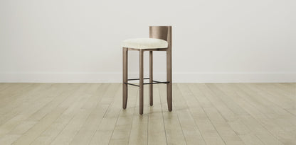 The Delancey with Brushed Nickel - Shearling Ivory Bar and Counter Stool