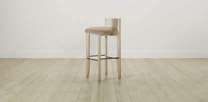 The Delancey with Brushed Brass - Shearling Toffee Bar and Counter Stool