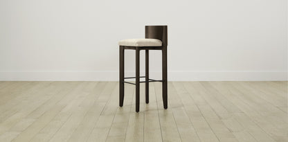 The Delancey with Brushed Nickel - Tuscan Leather Bisque Bar and Counter Stool