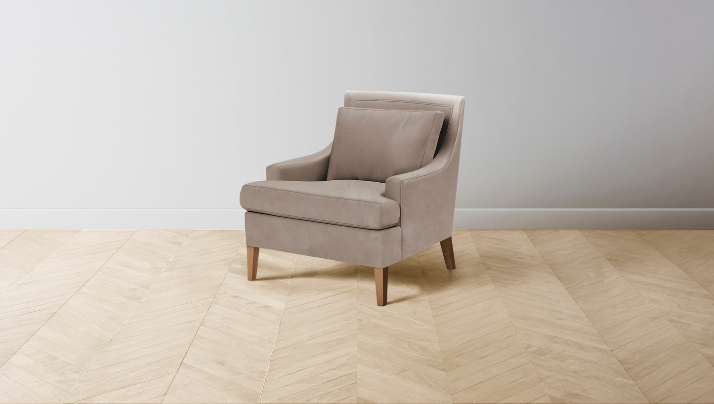 The Downing  - Nubuck Leather Fawn Chair