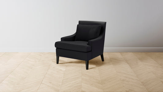 The Downing  - Pebbled Leather Ink Chair