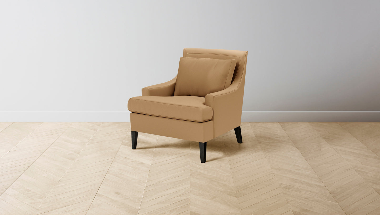 The Downing  - Pebbled Leather Latte Chair