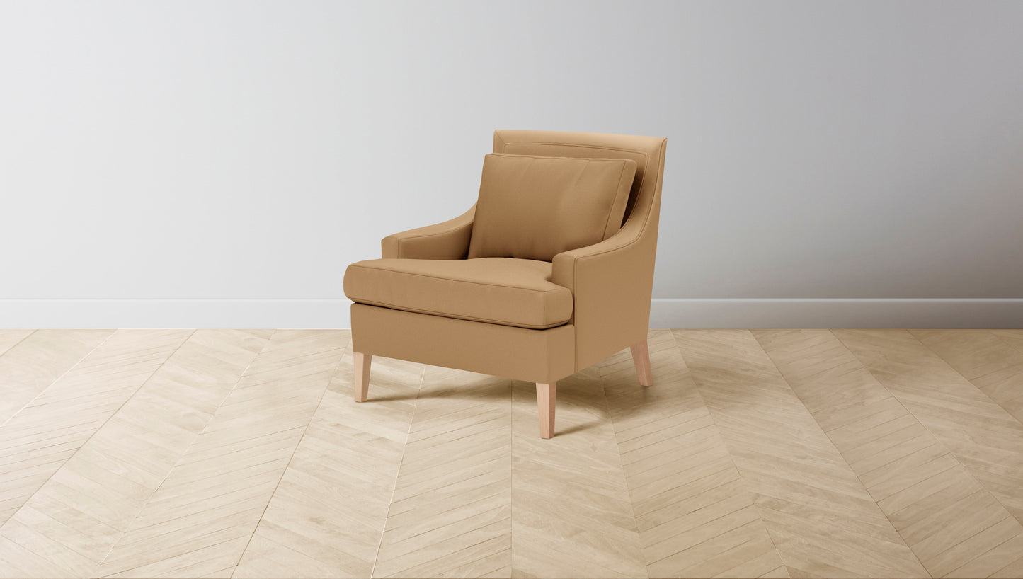 The Downing  - Pebbled Leather Latte Chair