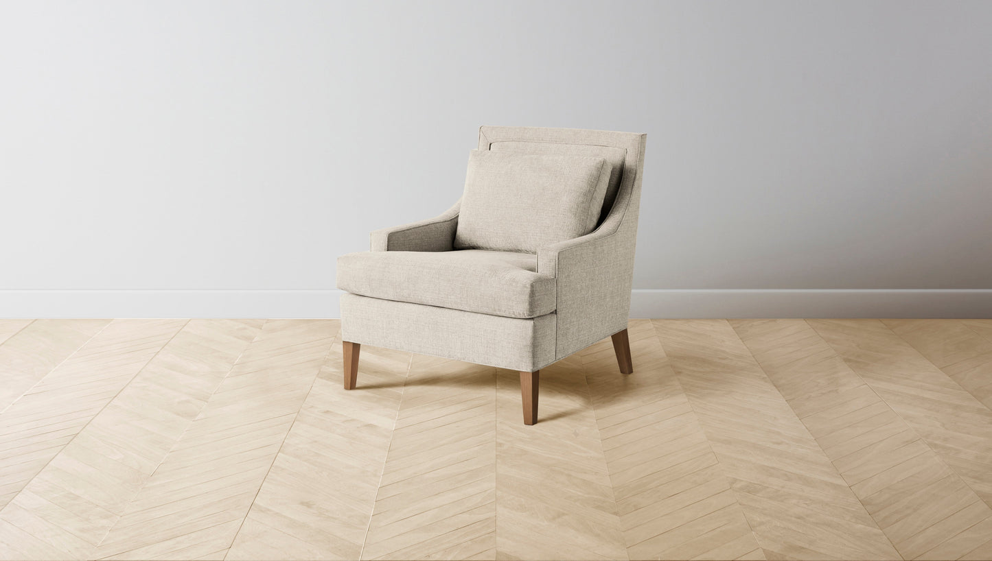 The Downing  - Performance Stonewashed Linen Clamshell Chair