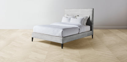 The Essex  - Performance Textured Tweed Alpine Bed - 56" Headboard - Upholstered on reverse