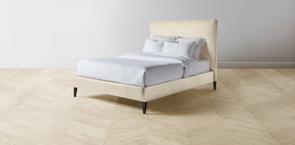 The Essex  - Tuscan Leather Bisque Bed - 50" Headboard - Upholstered on reverse