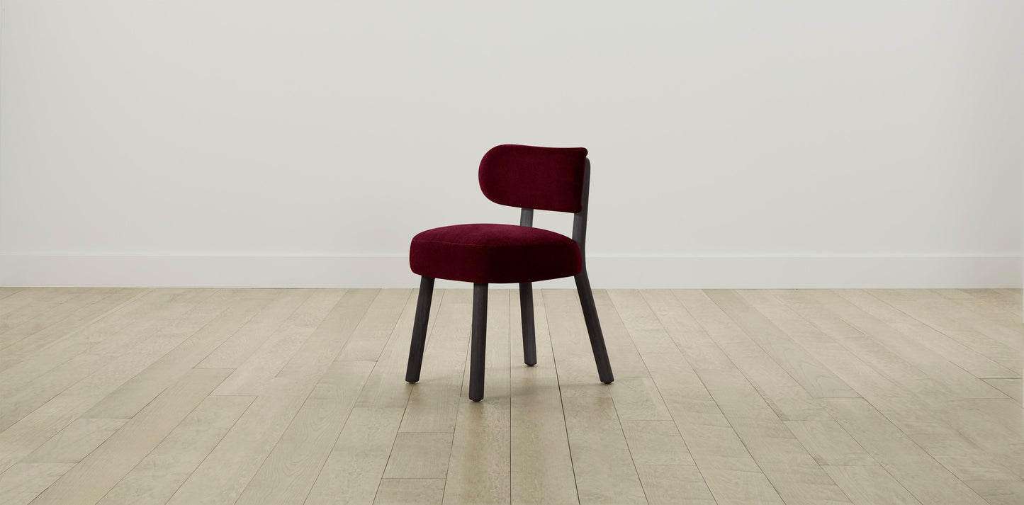 The Jane  - Mohair Crimson Dining Chair