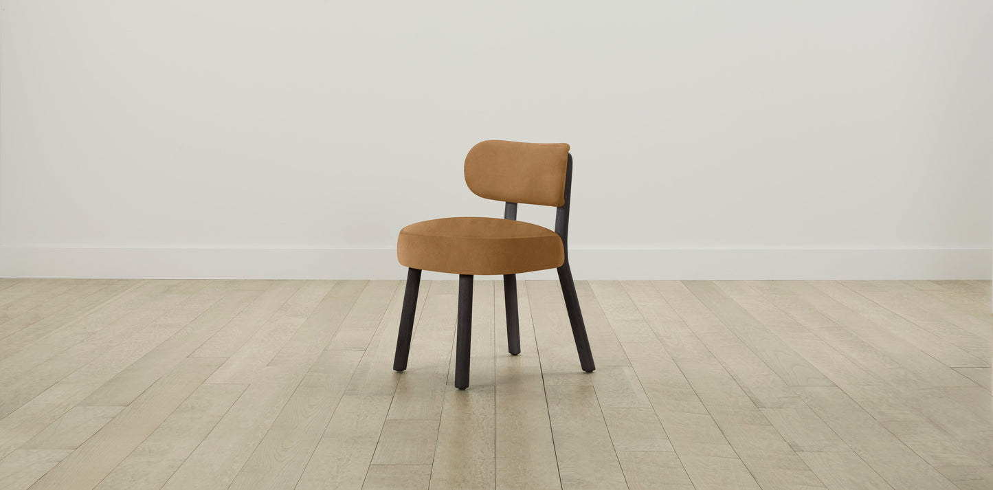 The Jane  - Nubuck Leather Saddle Dining Chair