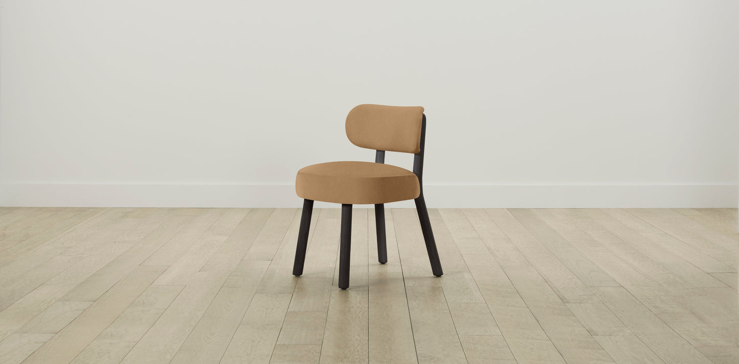 The Jane  - Pebbled Leather Latte Dining Chair