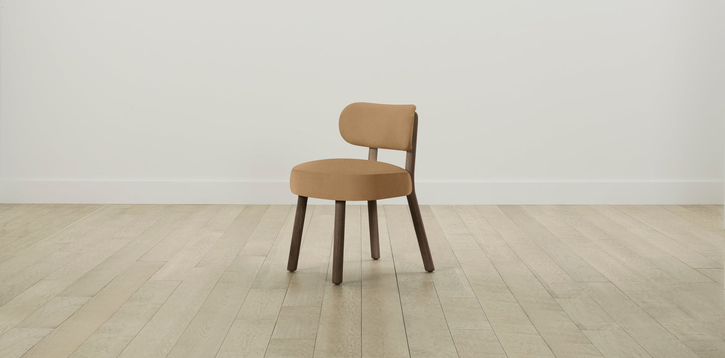 The Jane  - Pebbled Leather Latte Dining Chair