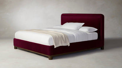 The Kent  - Mohair Crimson Bed - 41" Headboard