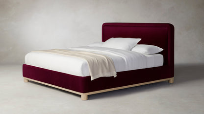 The Kent  - Mohair Crimson Bed - 47" Headboard