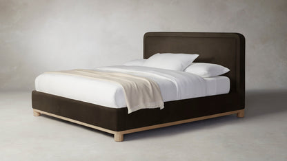 The Kent  - Nubuck Leather Espresso Bed - 47" Headboard