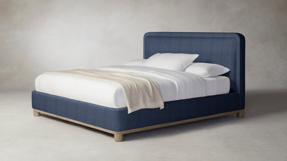 The Kent  - Performance Chevron Indigo Bed - 47" Headboard