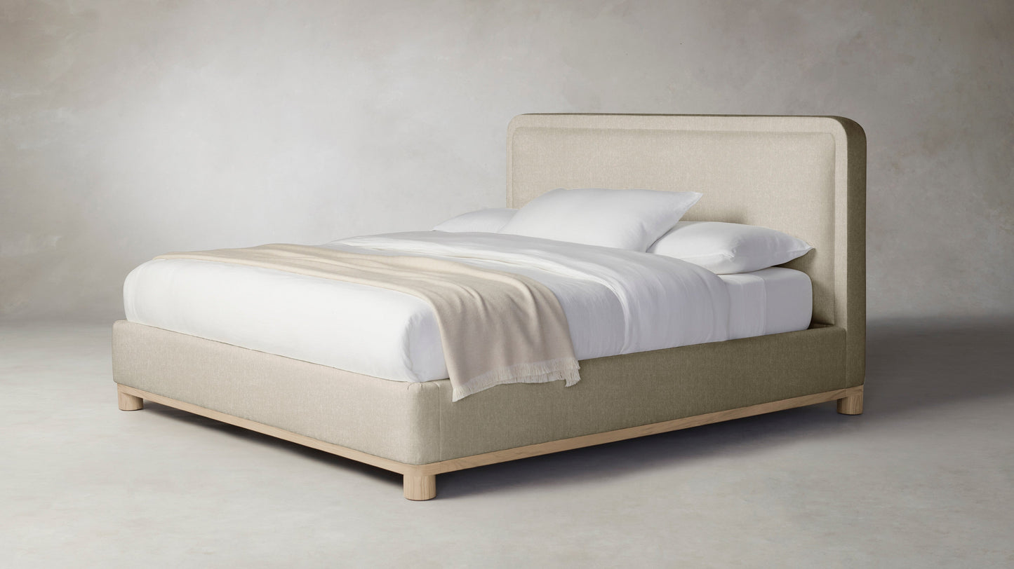 The Kent  - Performance Stonewashed Linen Clamshell Bed - 53" Headboard