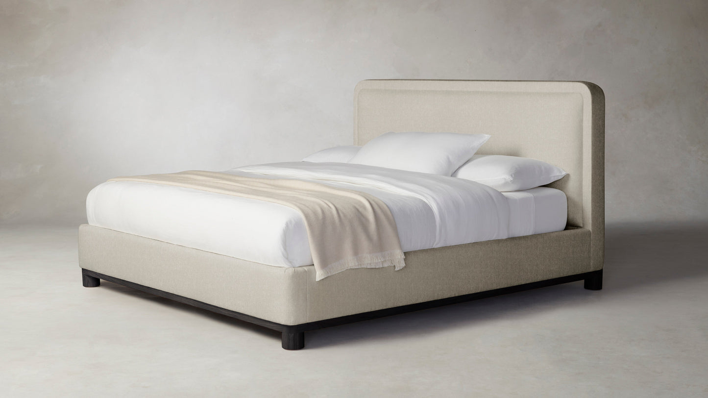 The Kent  - Performance Stonewashed Linen Dew Bed - 53" Headboard