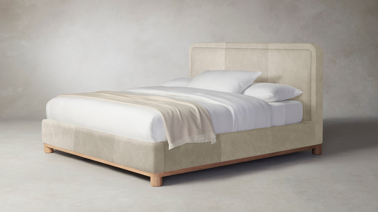 The Kent  - Tuscan Leather Bisque Bed - 47" Headboard