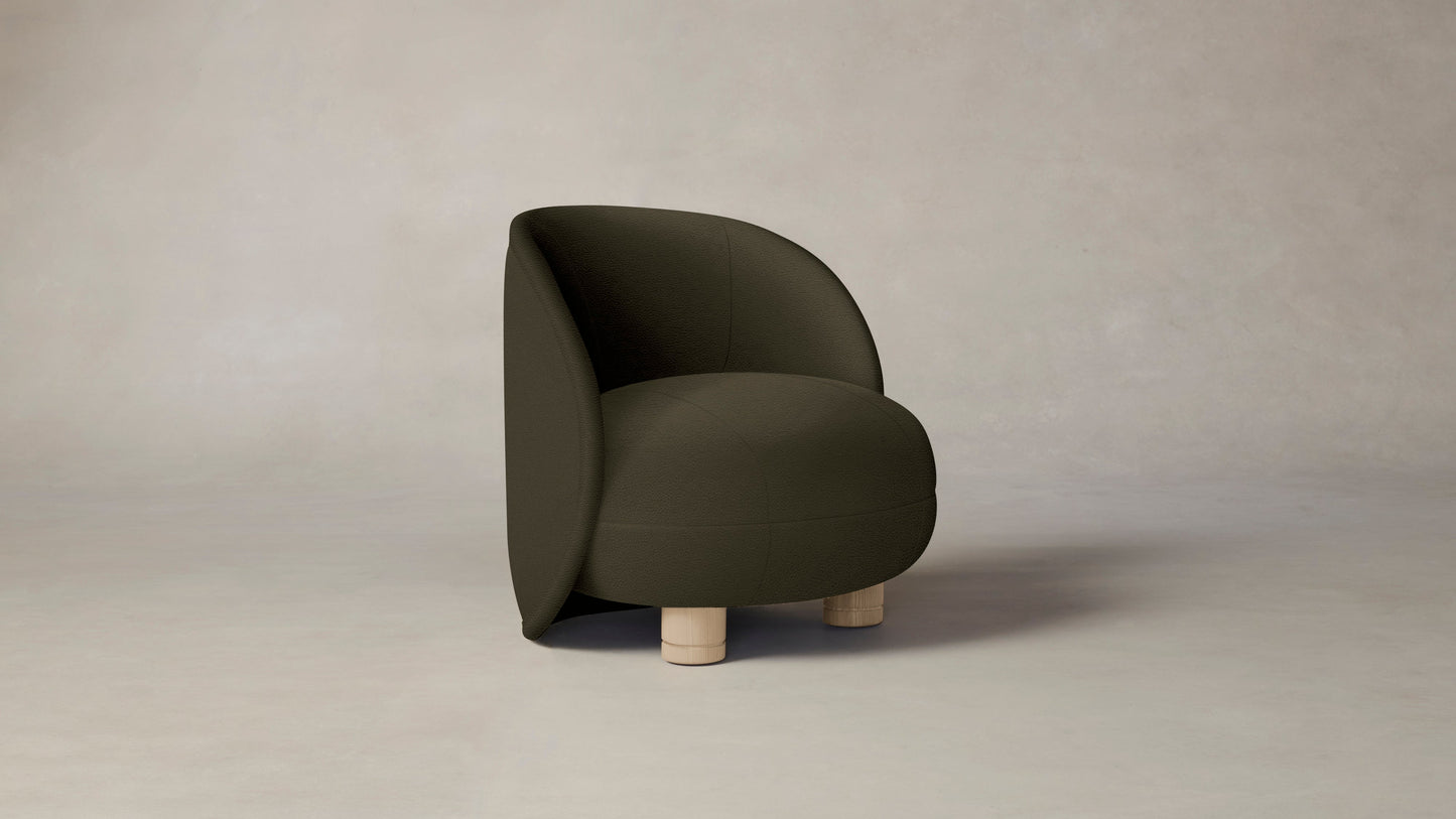 The Laight  - Pebbled Leather Truffle Chair