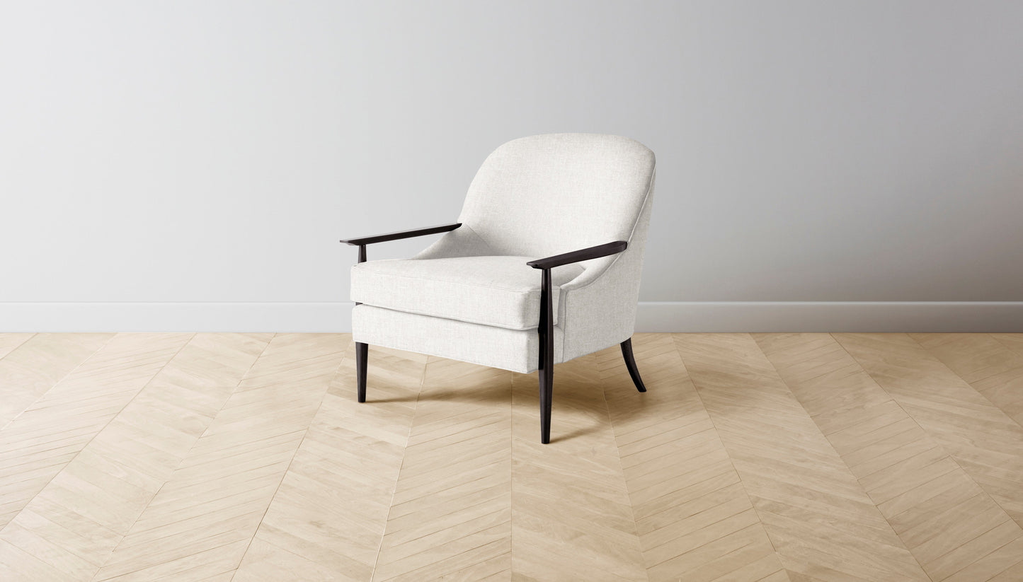 The Leroy  - Belgian Linen Egret Chair