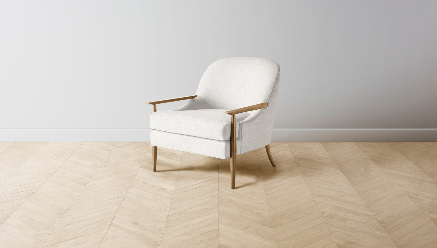 The Leroy  - Belgian Linen Egret Chair