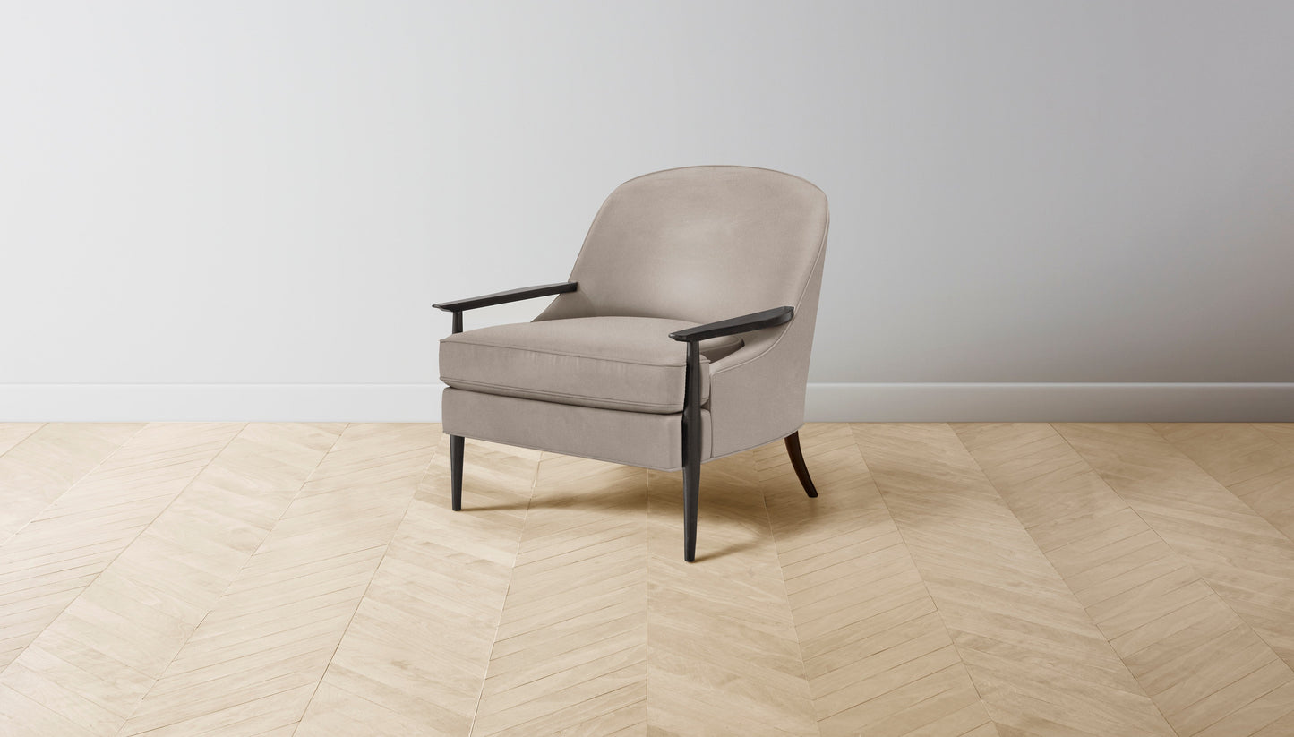 The Leroy  - Nubuck Leather Fawn Chair