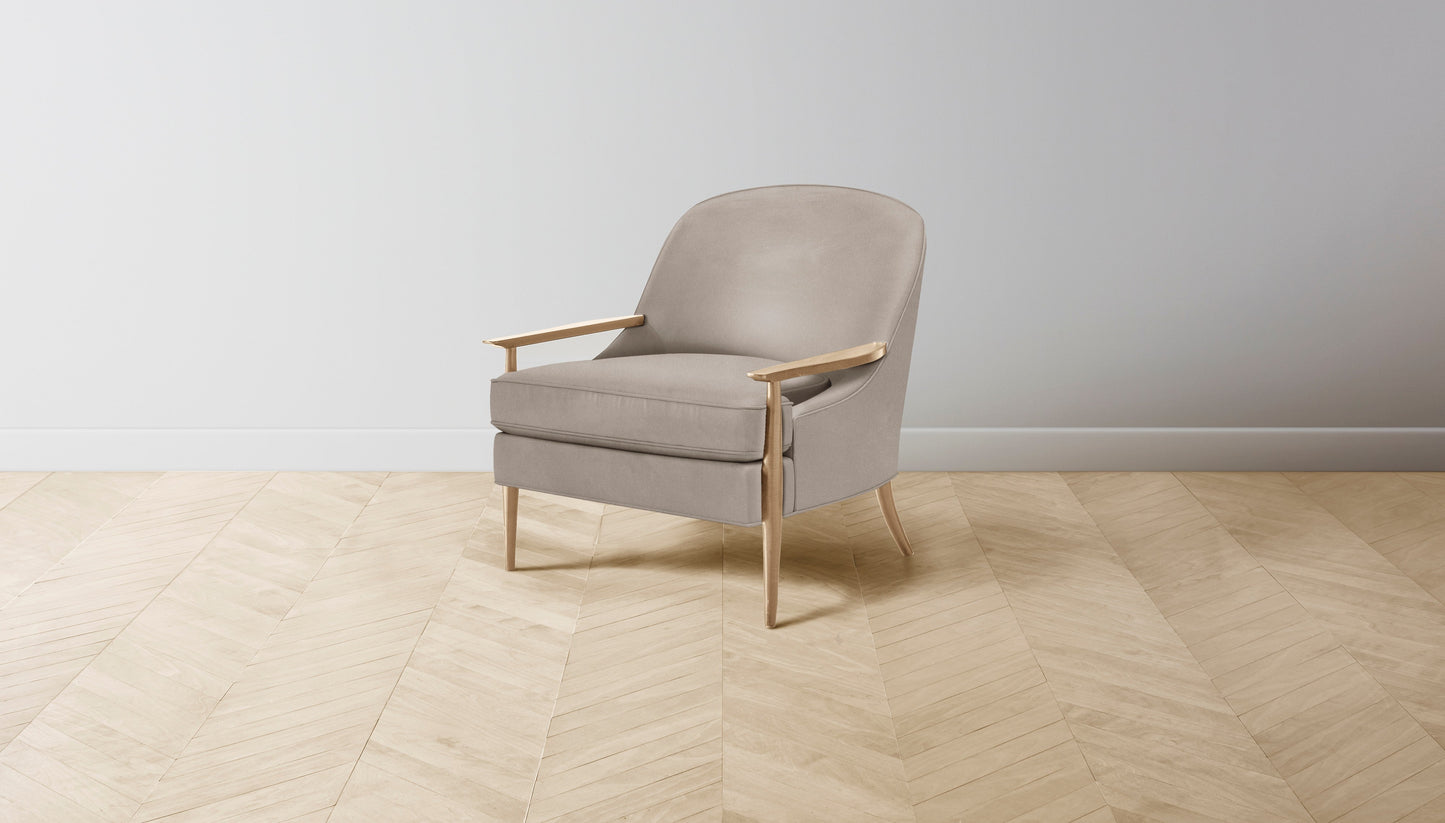 The Leroy  - Nubuck Leather Fawn Chair