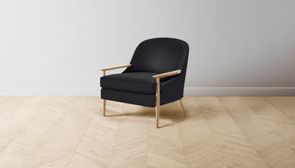 The Leroy  - Pebbled Leather Ink Chair