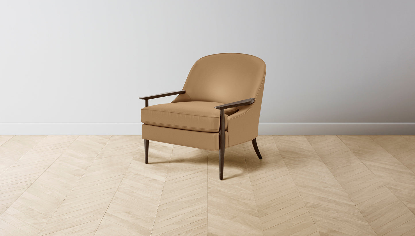 The Leroy  - Pebbled Leather Latte Chair