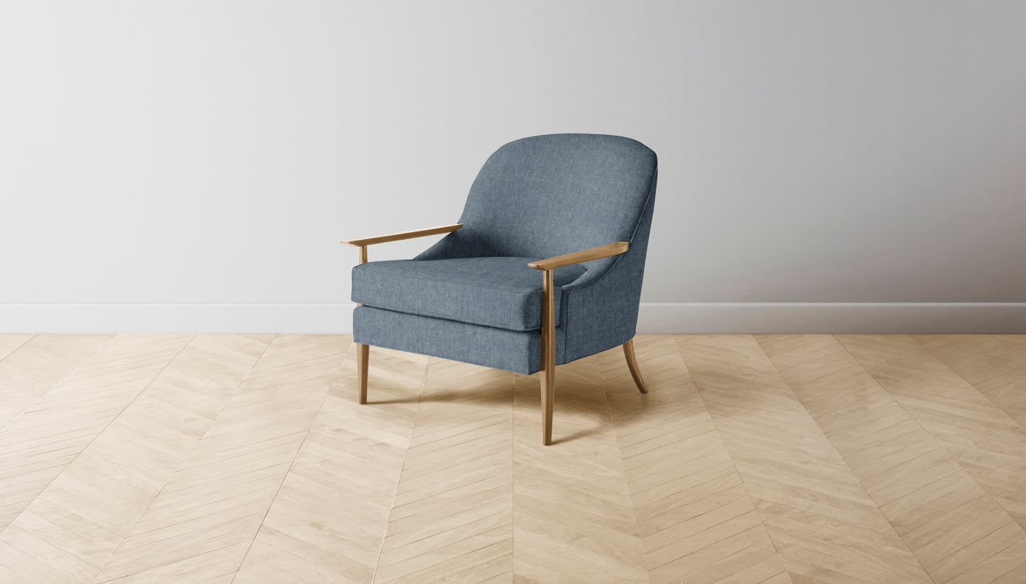 The Leroy  - Performance Stonewashed Linen Chambray Chair