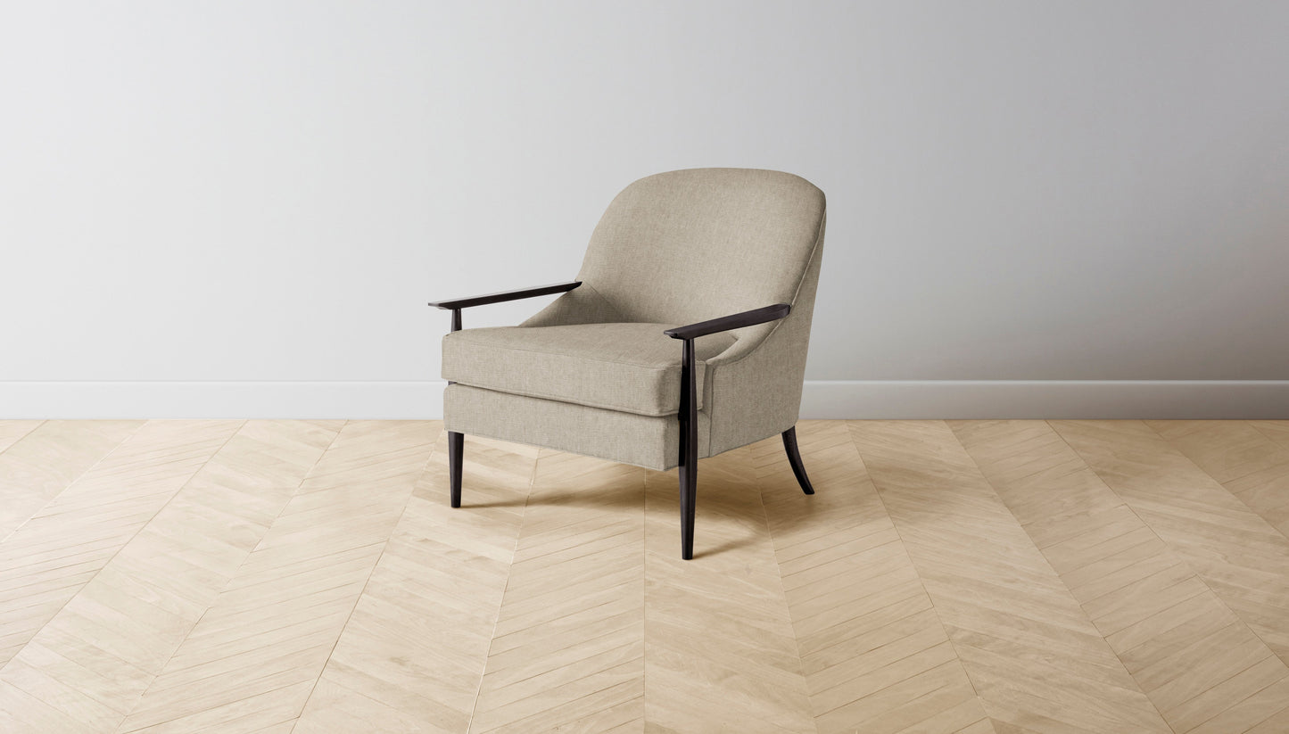 The Leroy  - Performance Stonewashed Linen Clamshell Chair