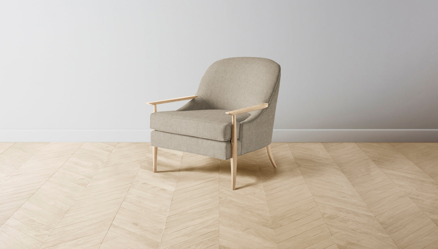 The Leroy  - Performance Stonewashed Linen Clamshell Chair