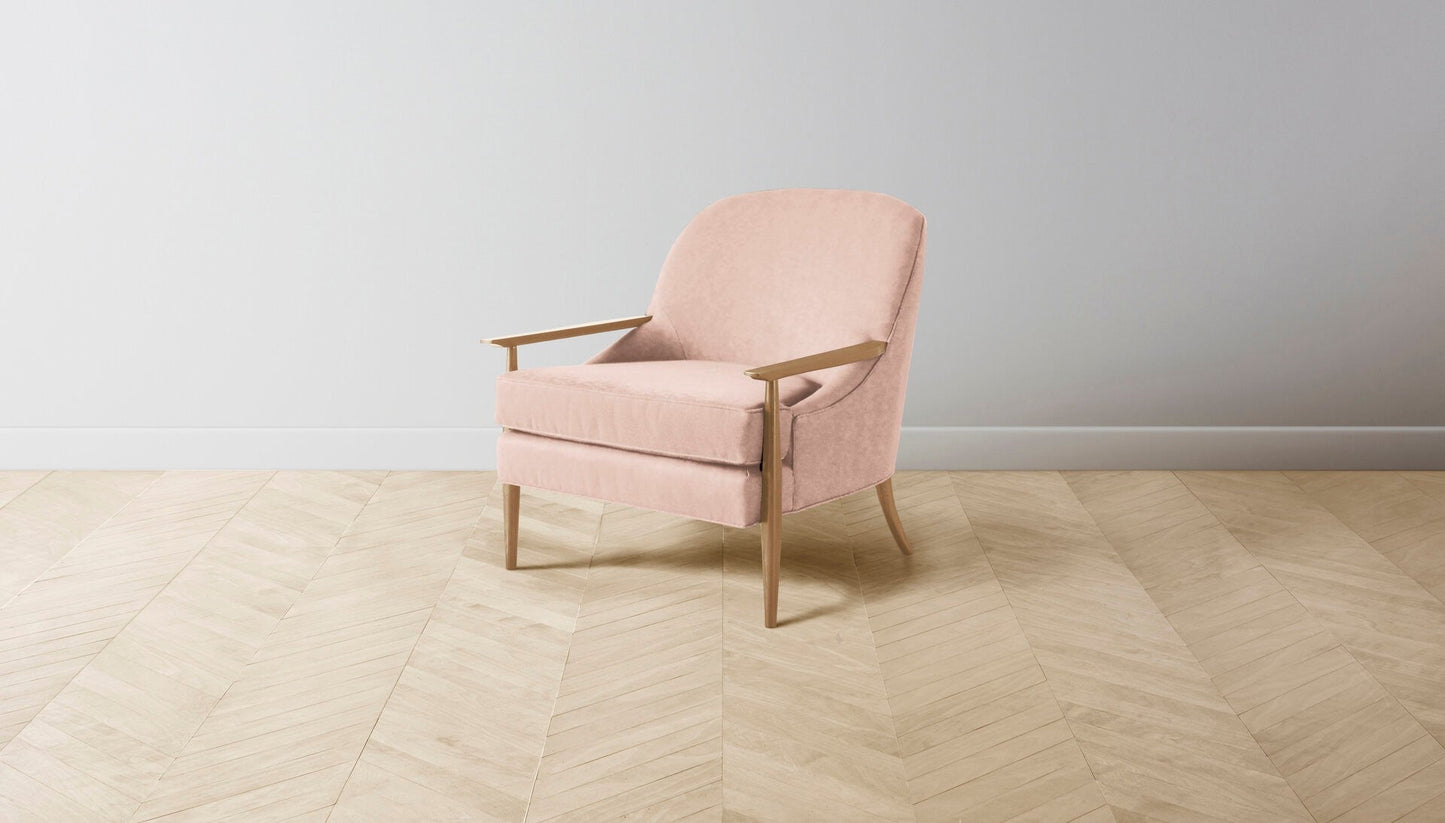 The Leroy  - Performance Velvet Dusty Rose Chair