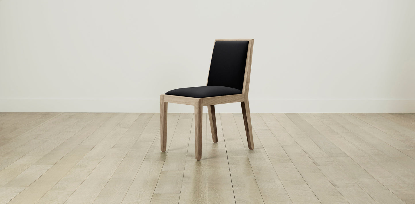 The Madison  - Pebbled Leather Ink Dining Chair