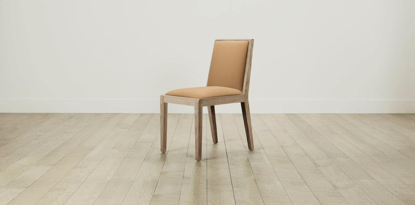 The Madison  - Pebbled Leather Latte Dining Chair