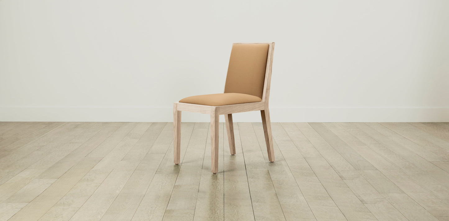 The Madison  - Pebbled Leather Latte Dining Chair