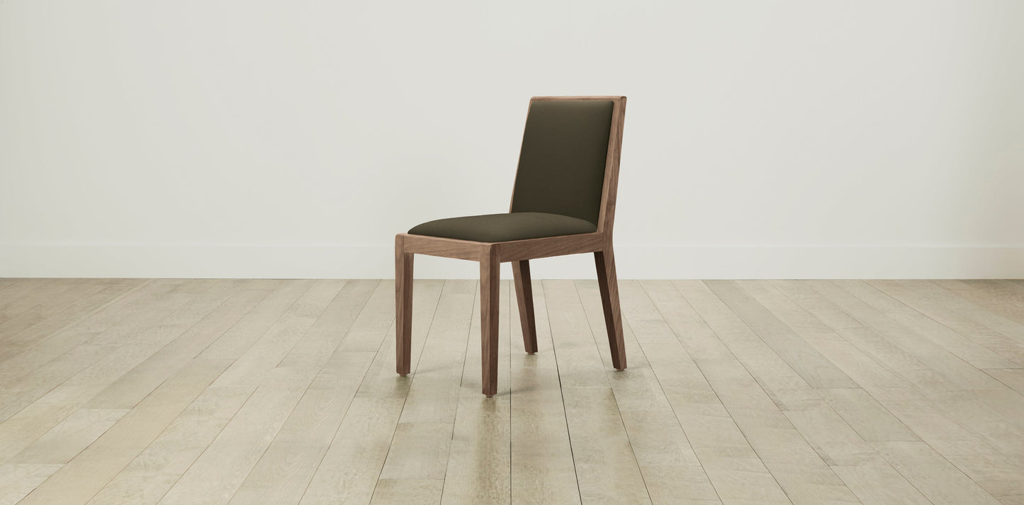 The Madison  - Pebbled Leather Truffle Dining Chair