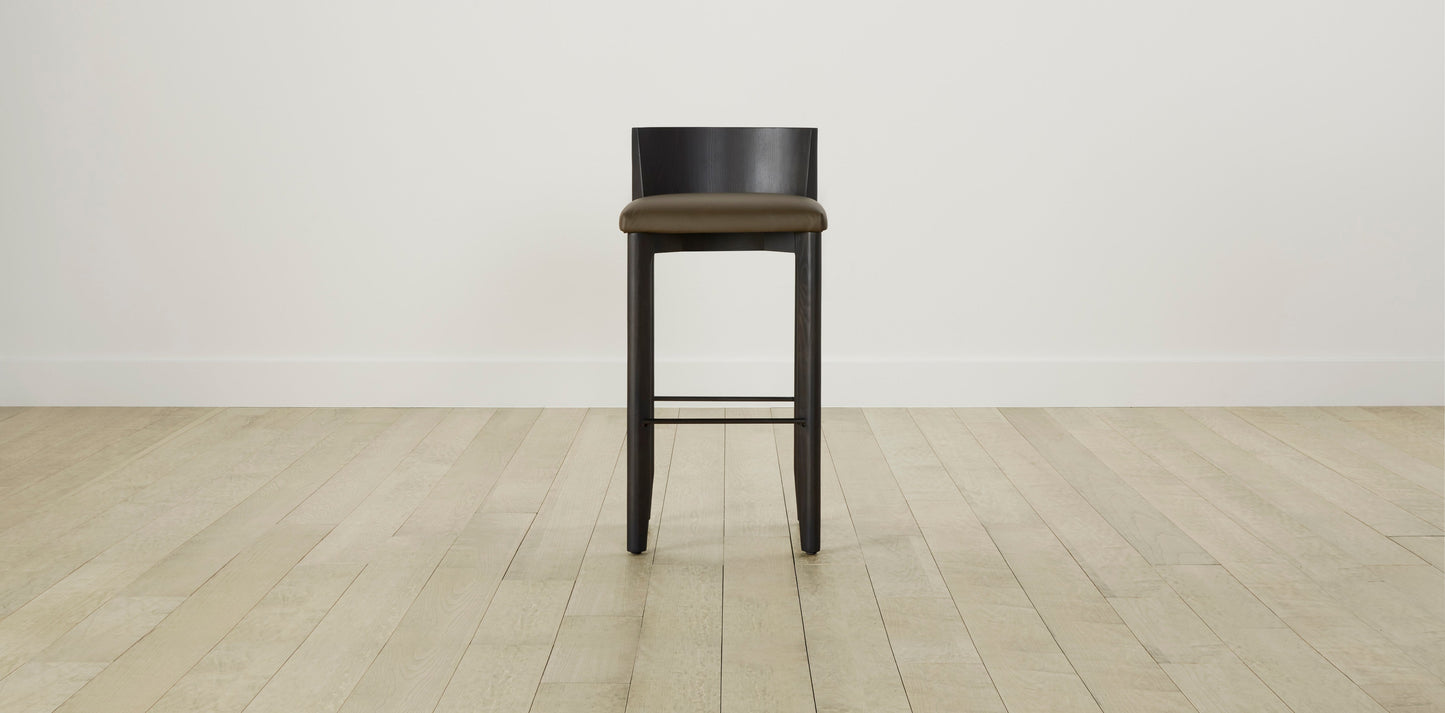 The Delancey with Onyx - Pebbled Leather Truffle Bar and Counter Stool