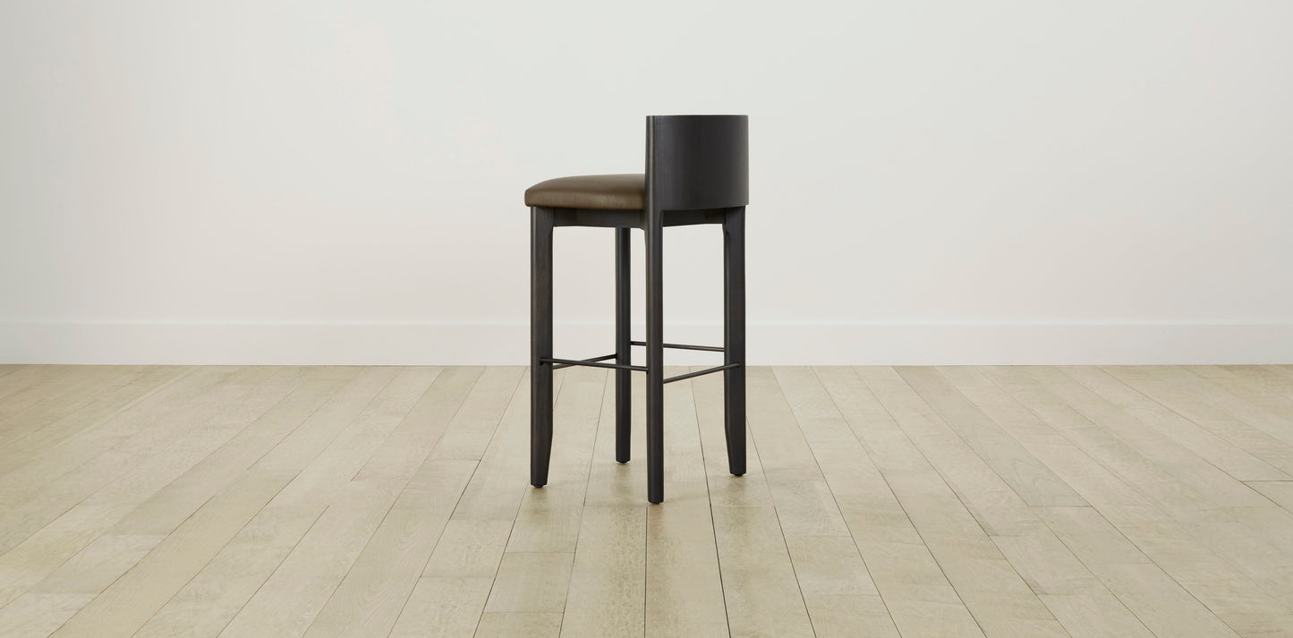 The Delancey with Onyx - Pebbled Leather Truffle Bar and Counter Stool