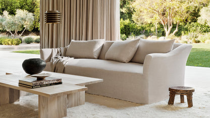 The Leonard  - Performance Stonewashed Linen Clamshell Sofa