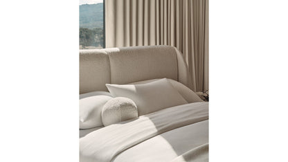 The Smith  - Italian Bouclé White Bed - 42" Headboard