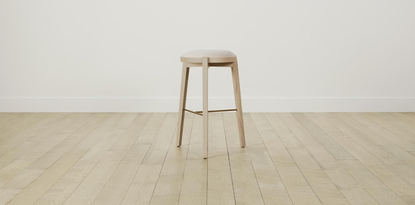 The Stanton with Brushed Brass - Nubuck Leather Sail Bar and Counter Stool