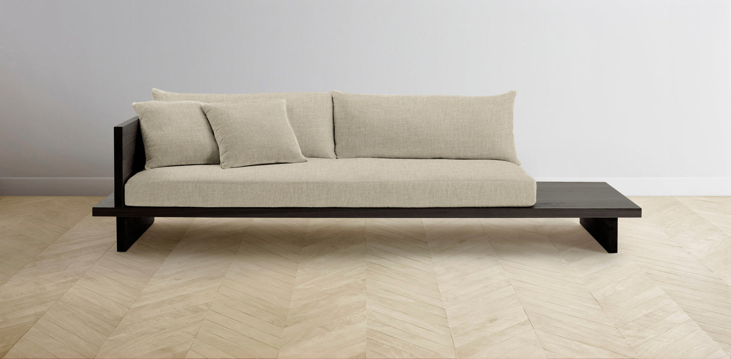 The Muir Arm on Left - Belgian Linen Alder Sofa