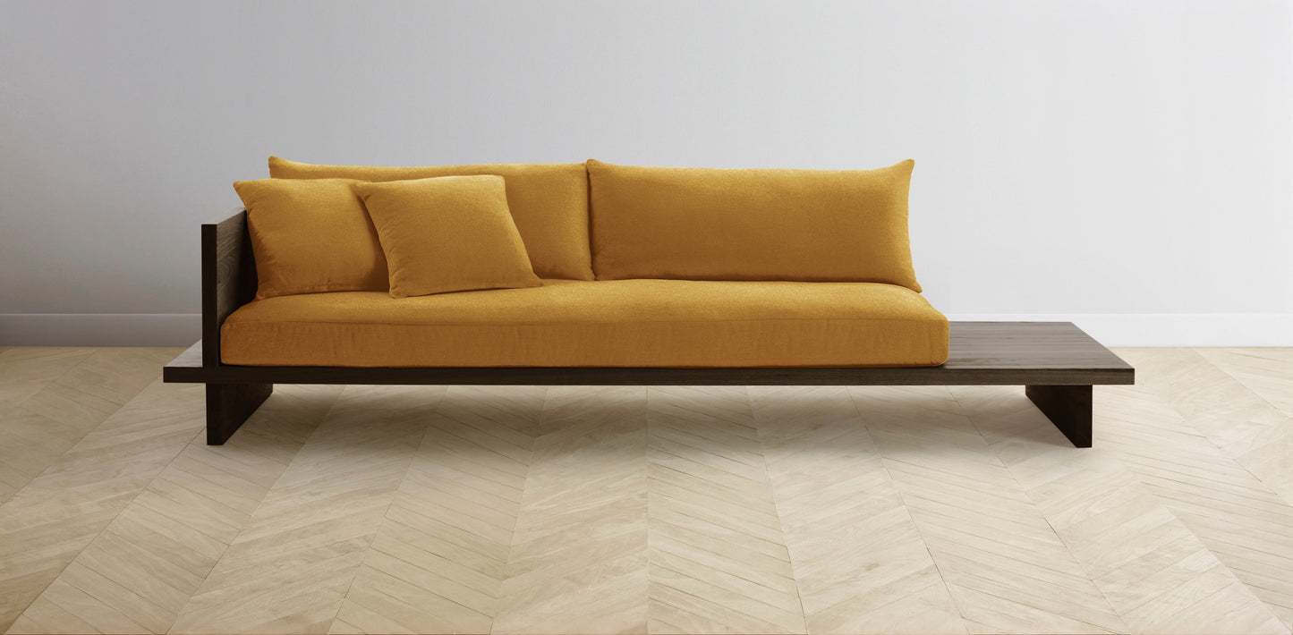 The Muir Arm on Left - Mohair Amber Sofa