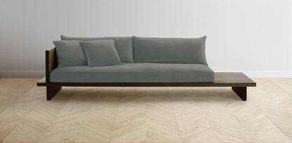 The Muir Arm on Left - Mohair Fog Sofa