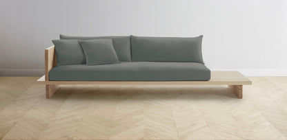 The Muir Arm on Left - Mohair Fog Sofa