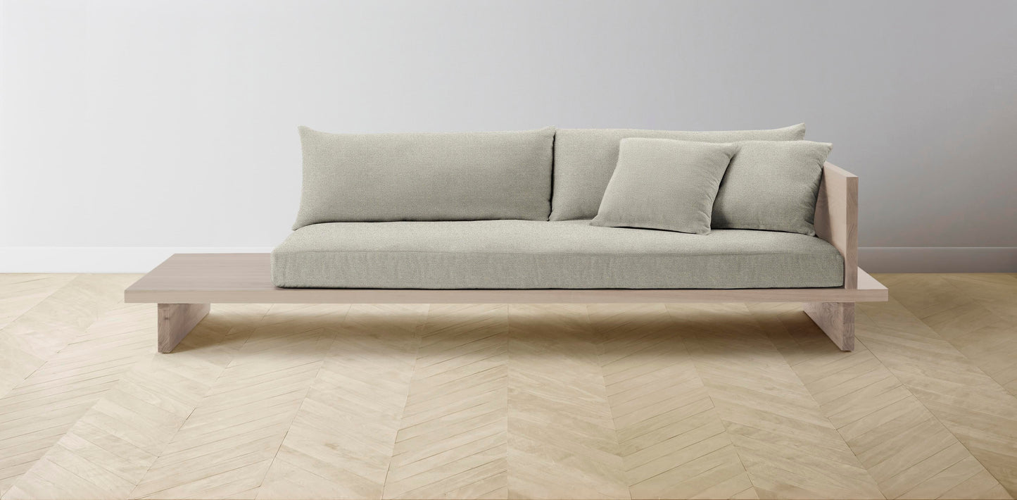 The Muir Arm on Right - Performance Basketweave Pebble Sofa