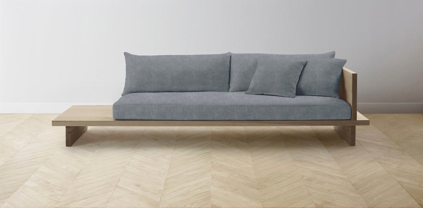 The Muir Arm on Right - Performance Melange Weave Aegean Sofa